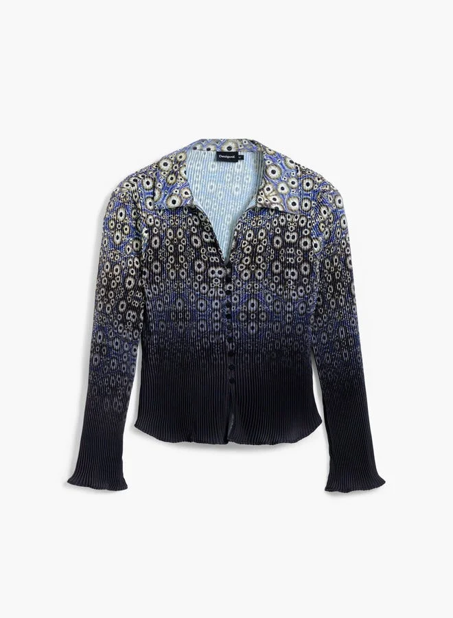 Desigual Blue Shirt Designed By Mr. Christian Lacroix for Women | Best Price UAE