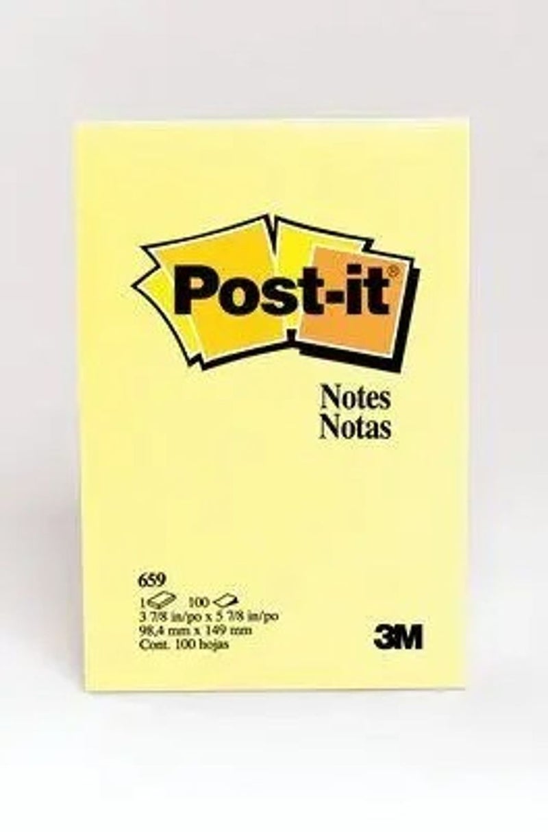 3M Post It - 659 Notes Yellow 4X6In