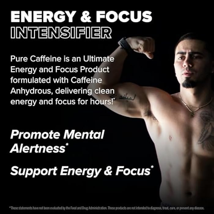FINAFLEX Pure Caffeine - 100 Capsules - Promotes Mental Alertness, Energy & Focus for Men & Women - with Caffeine Anhydrous - 100 Servings - Image 3