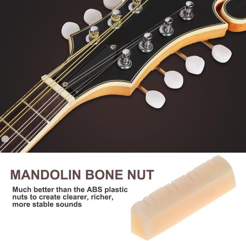 Dilwe 3Pcs Mandolin Bone Nut, String Nut for 8 String Mandolin Instrument Replacement Repair Accessories - Image 2