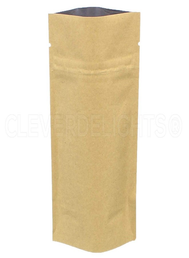 CleverDelights Kraft Stand Up Pouches - 2oz - 50 Pack - 4" x 6" x 2" - Resealable Bag - Image 2