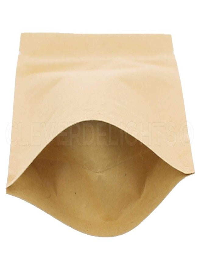 CleverDelights Kraft Stand Up Pouches - 2oz - 50 Pack - 4" x 6" x 2" - Resealable Bag - Image 3