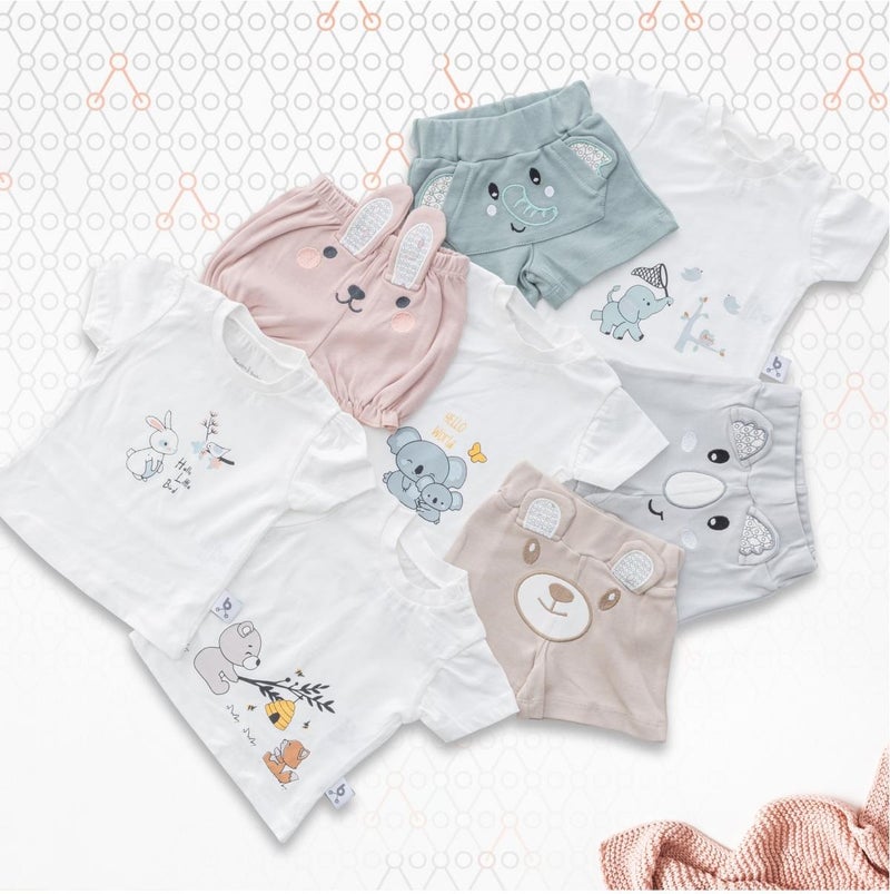 Gezenbebe Hero Short Sleeve Patterned Baby T-Shirt & Embroidered Shorts Set Koala  - Image 5