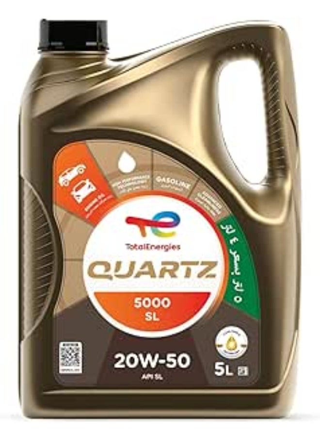 TotalEnergies QUARTZ 5000 SL 20W50 - 5 Liters Engine Oil 