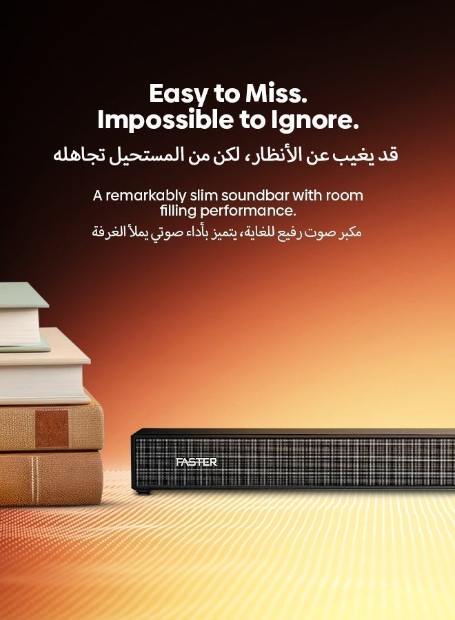 Faster T4000 2.1 CH Home Theater Soundbar Speakers - Powerful Subwoofer & Wireless Bluetooth Speaker - 120W Powerful Audio Output Surround Sound - Deep and Thrilling Bass, Digital Embedded - Supporting Bluetooth 5.2, HDMI, AUX, USB, Remote, TV ARC, DSP EQ Modes, LED Display - Image 3