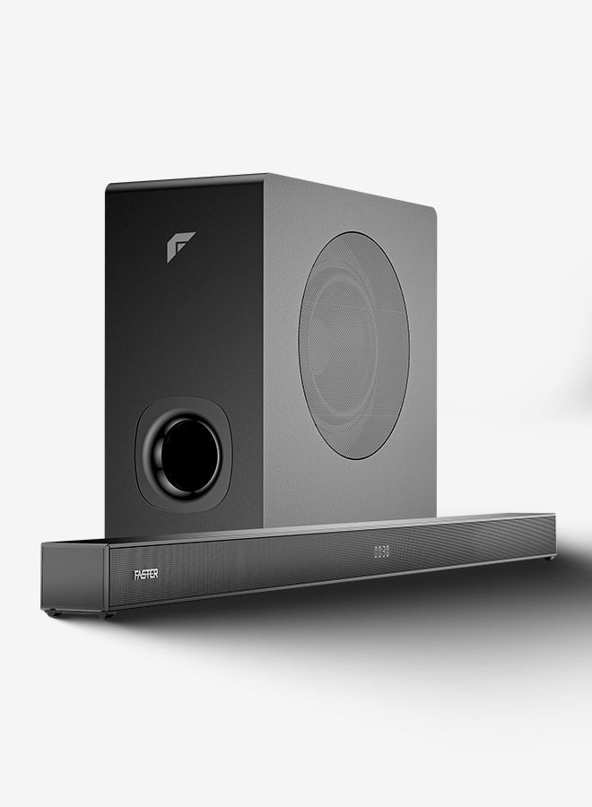 Faster T4000 2.1 CH Home Theater Soundbar Speakers - Powerful Subwoofer & Wireless Bluetooth Speaker - 120W Powerful Audio Output Surround Sound - Deep and Thrilling Bass, Digital Embedded - Supporting Bluetooth 5.2, HDMI, AUX, USB, Remote, TV ARC, DSP EQ Modes, LED Display - Image 1
