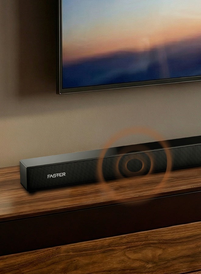 Faster T4000 2.1 CH Home Theater Soundbar Speakers - Powerful Subwoofer & Wireless Bluetooth Speaker - 120W Powerful Audio Output Surround Sound - Deep and Thrilling Bass, Digital Embedded - Supporting Bluetooth 5.2, HDMI, AUX, USB, Remote, TV ARC, DSP EQ Modes, LED Display - Image 4