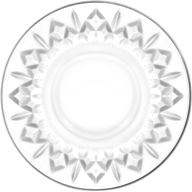 LAV Teacup Saucer Set of 6  Odin Clear Glass Plate Tea Plates for Turkish Tea Glasses 49 in
