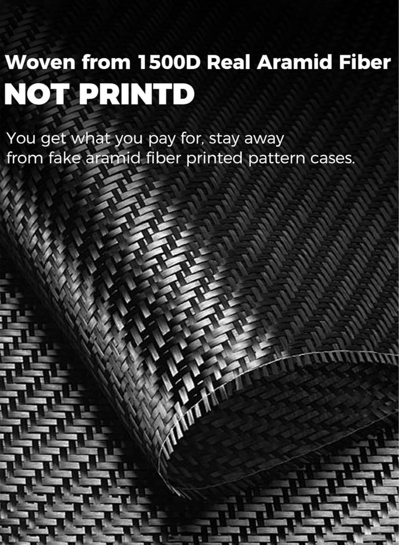 MONOCARBON Real Aramid Fiber MagSafe iPhone 16 Pro MAX Case Cover [ULTRA SLIM] Lightweight Anti-Scratch - Matte Black - Image 4