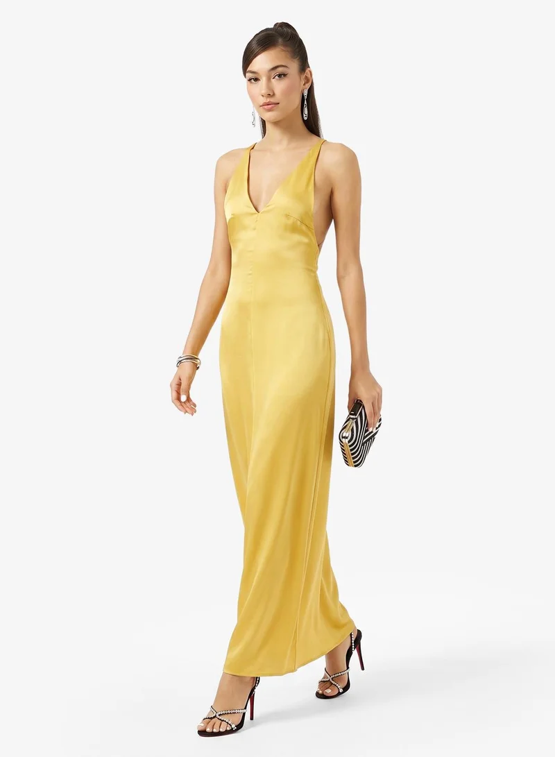 Ginger Plunge Neck Slip Maxi Dress