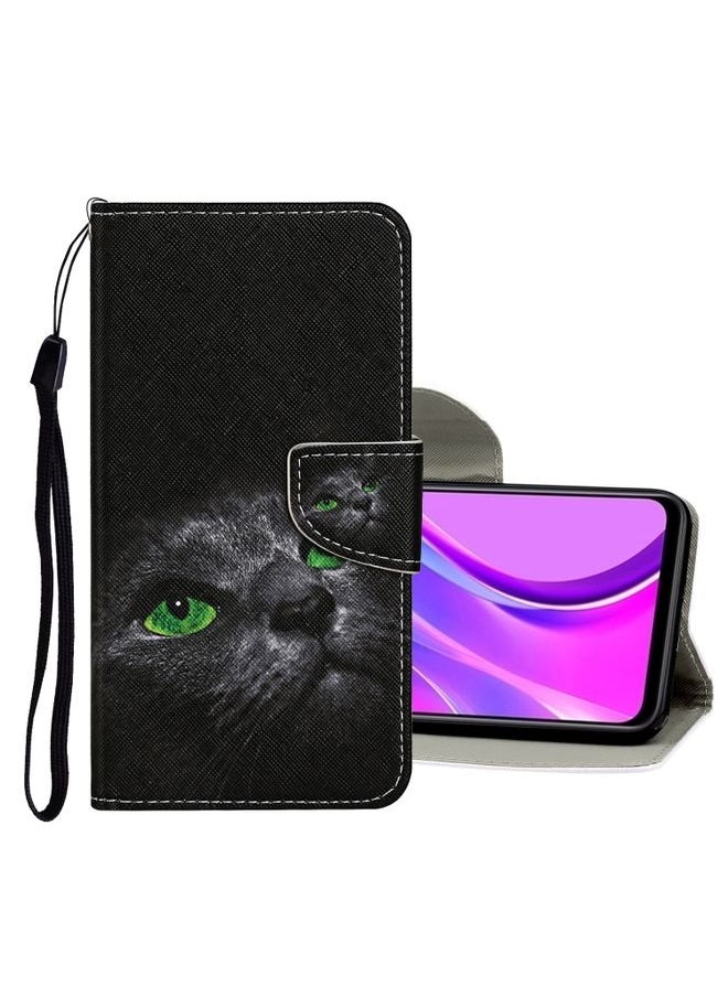 HuHa Case Cover For Xiaomi Redmi 9C Colored Drawing Pattern Horizontal Flip Leather Case with Holder & Card Slots & Wallet Cartoon Cat 