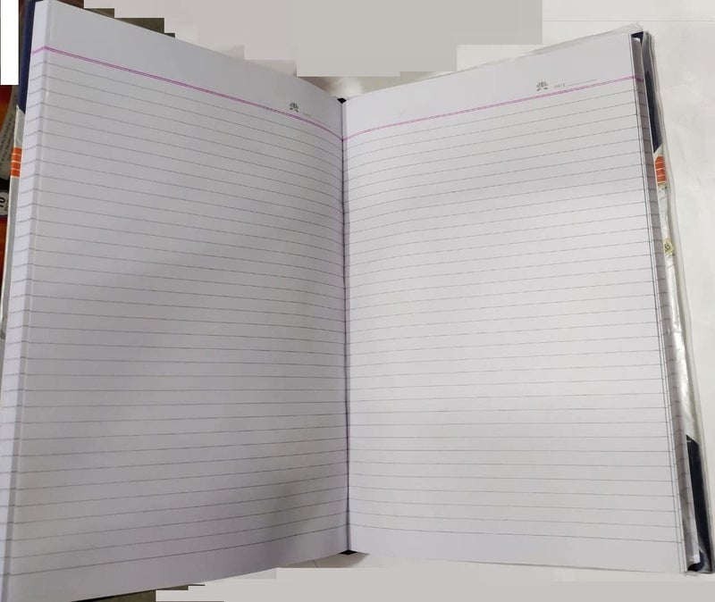 FIRST CLICK Lotus Platinum Notebook Register 1000 pages (Hard Bound) Canvas Bound 1000 Page Size : 20.5 x 32.7 cm - Image 1