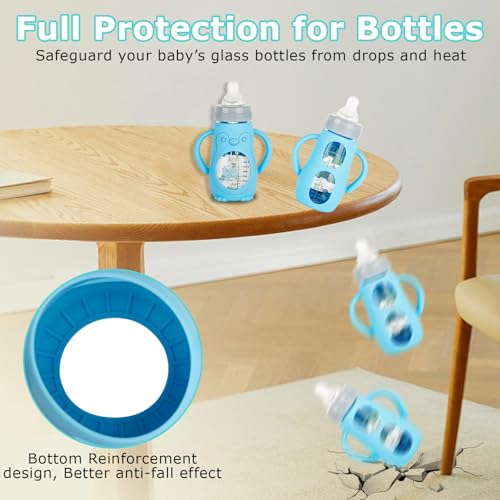 joyfeed Silicone Sleeves with Handles for Mam Glass Baby Bottles 9oz,Anti Breakage Baby Bottle Holder with Handles 3 Pack - Image 2