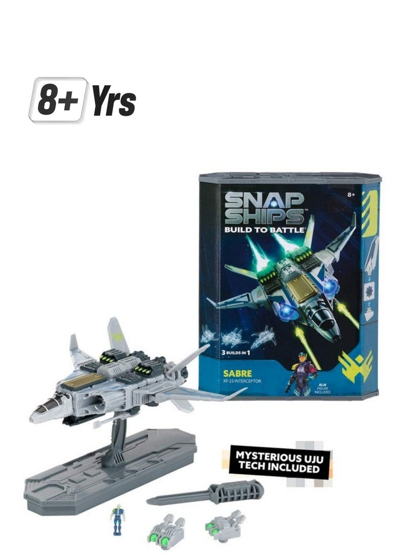 SNAP SHIPS Snap Ships - Sabre XF-23 Interceptor - Construction Toy for Custom Building and Battle Play - Ages 8+  - Image 1