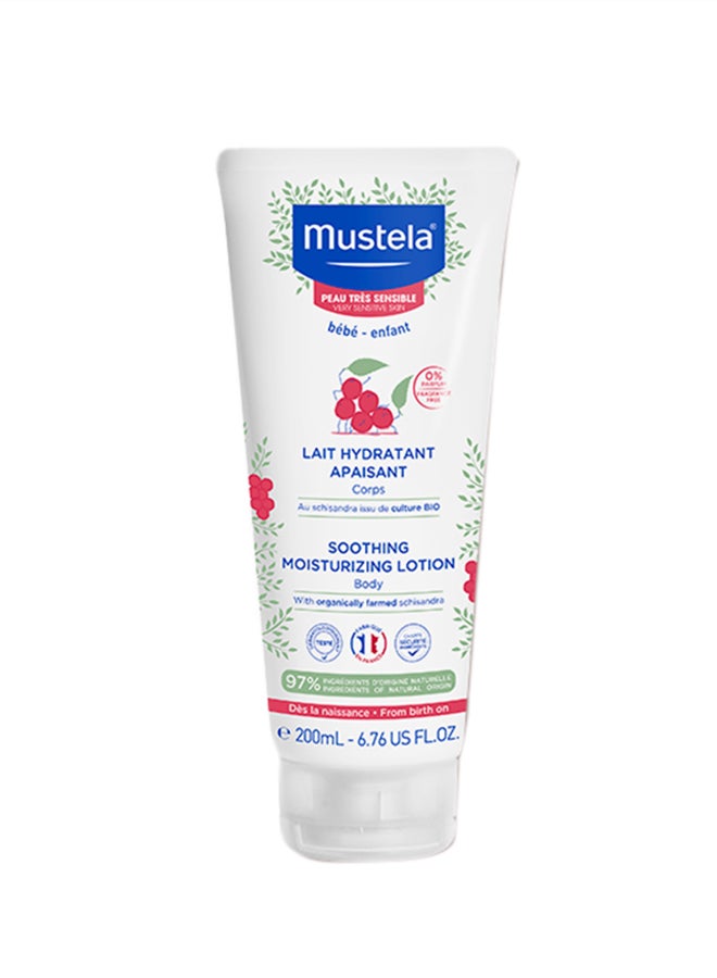 Mustela Baby Soothing Moisturizing Body Lotion, Fragrance-Free, Sensitive Skin, Moisturizing Face - 200ml - Image 1