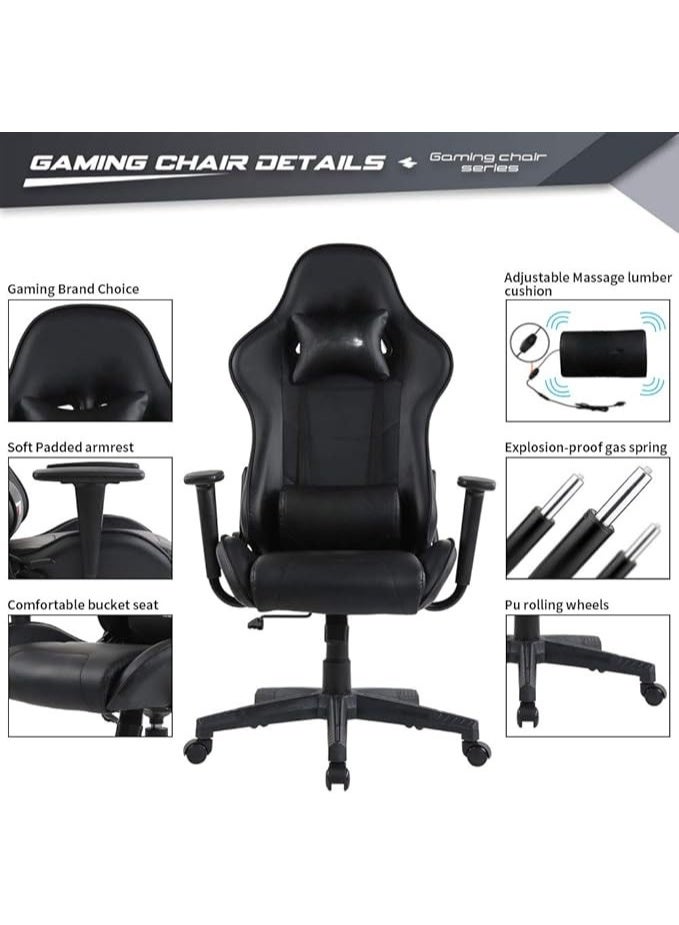High-Back Gamer Chair with Footrest, Lumbar Support and Relaxation Function – Comfortable Chair for Gaming, Study and Office Use - Image 4