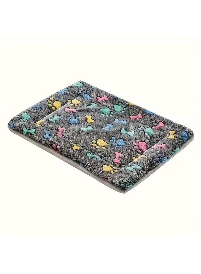 Large Dog Bed 65x46 Grey Stars Plush Cushioned Surface All Season Comfort For Medium Dogs - Image 2