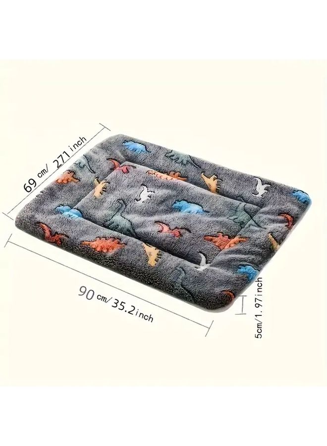 Large Dog Bed 65x46 Grey Stars Plush Cushioned Surface All Season Comfort For Medium Dogs - Image 3