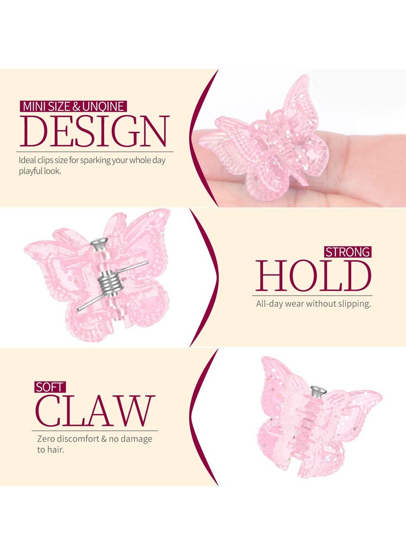 general Glitter Mini Butterfly Hair Claw Clips Sparkly Colorful 90s Y2K Accessories for Girls and Women Tiny Clip in 14 Assorted Colors Set of 50 Pieces - Image 2