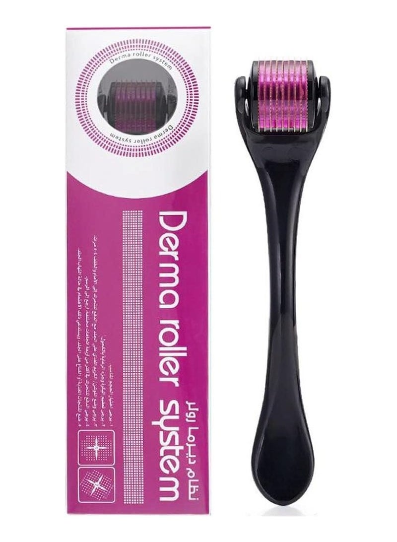 Derma 0.5mm Derma Roller 540 Needles Hair Growth Roller,Titanium Micro Wrinkle Anti Aging Acne Scar Stretch Mark Treatment Micro Needling Face Care Massage Tool with Transparent Box - Image 1