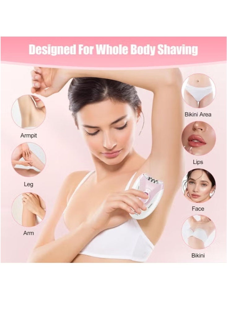 sokany 3x1 Multifunctional Electric Hair Removal Machine for Women Cordless Epilator Set Wet and Dry Uses Replaceable Blade Heads Pink - Image 3