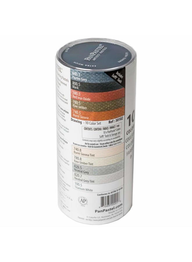 Panpastel Artist Pastels by GOLDEN, Drawing Set, 10 Color, Professional Artist Pastels, Unique Pan Format (cake-like)  - Image 1