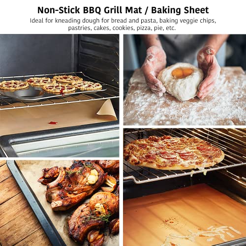 FoRapid PTFE Teflon Sheet, Non-Stick Oven Liners, Barbecue Grill Mat Baking Sheet Reusable Washable - Use Up to 500℉ Craft Mat for Baking Cooking BBQ Grilling Roasting 16x24"/40x60cm 3 Pack - Image 3