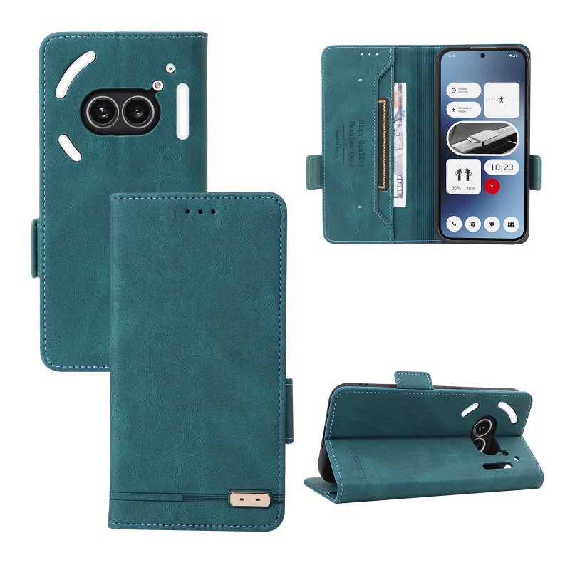 HuHa Case Cover For Nothing Phone 2a Magnetic Clasp Leather Phone Case(Green) - Image 1