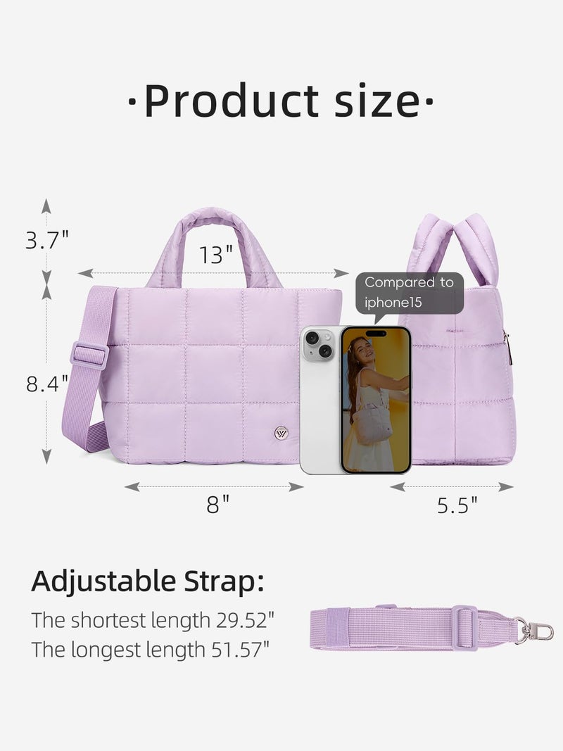 Westbronco Small Puffer Crossbody Bags For Women, Puffy Quilted Purse Nylon Shoulder Handbag With Adjustable Strap - Image 3