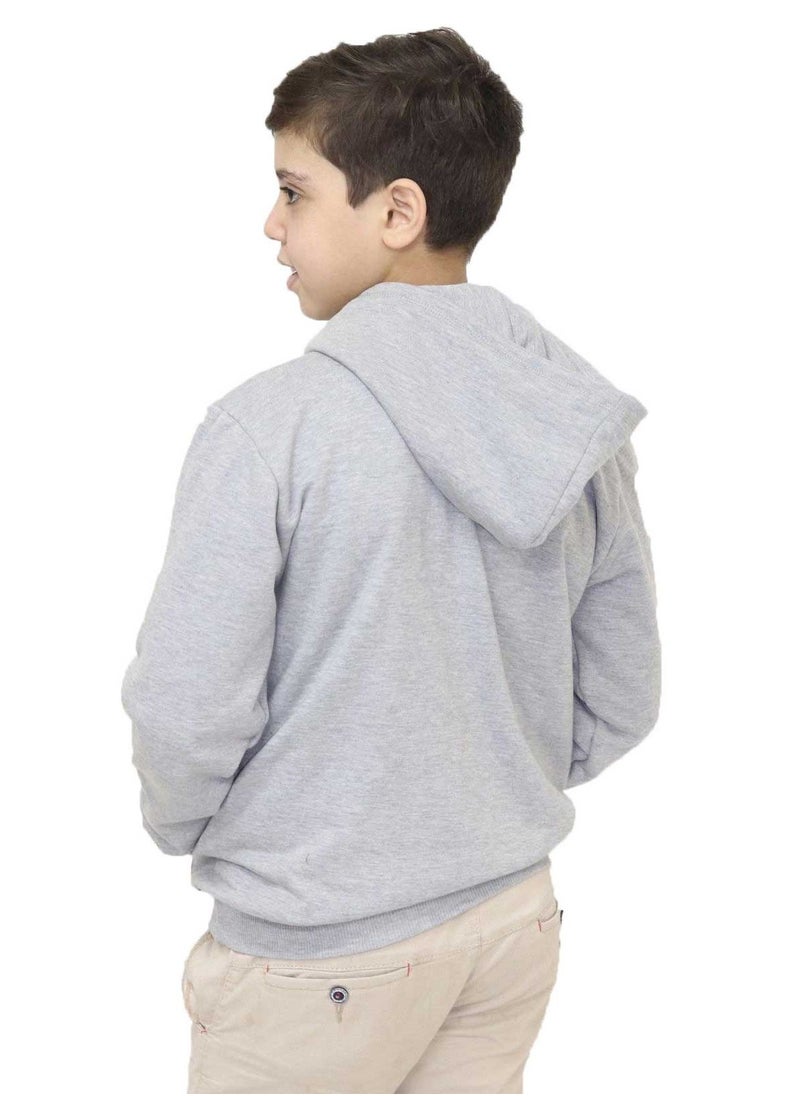 OneHand - Hoodie Melton Cotton For Kids - Grey - Image 1