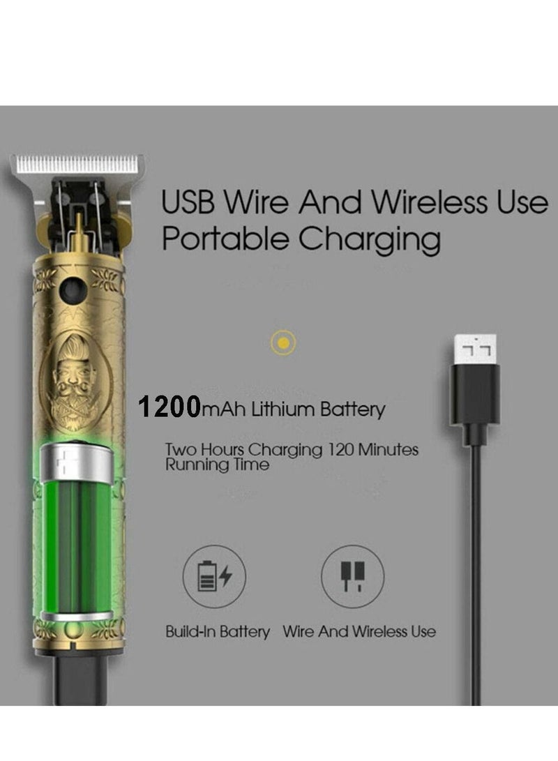 Men's Bronze Retro Hair Clippers with Limit Comb & USB Port - Image 4