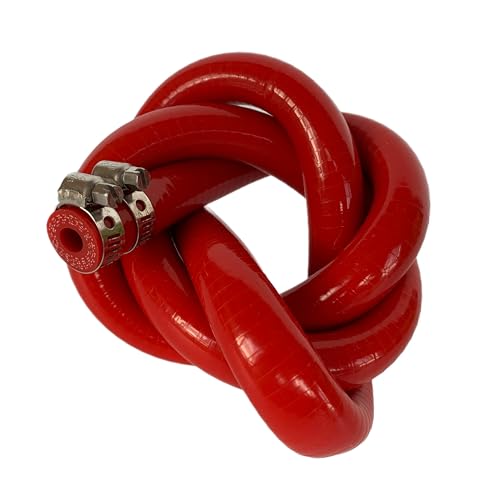 Bekelan 8MM 516 X 328FT Red High Temp Reinforced Silicone Heater Tubing Hose Radiator Coolant Straight LineWork Pressure 145PSI4ply Reinforced5MM Thick2 Clamp - Image 3