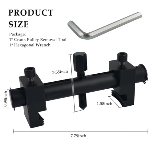 NHHC Pulley Puller Tool with 17mm Hexagonal Wrench,Crankshaft Pulley Removal Tool Suitable for 40-160mm Pulleys,Professional Crank Pulleys Removal Tools for Crankshafts,Water Pump - Image 2