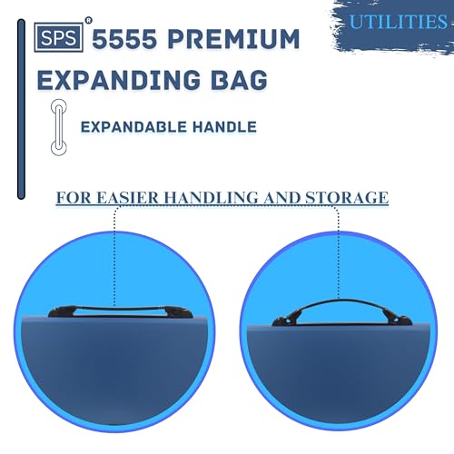 SPS 13 Pocket Expanding File Folder with Buckle Closure,Label Index and Handle for A4/Foolscap/Legal Documents (Blue) - Image 5