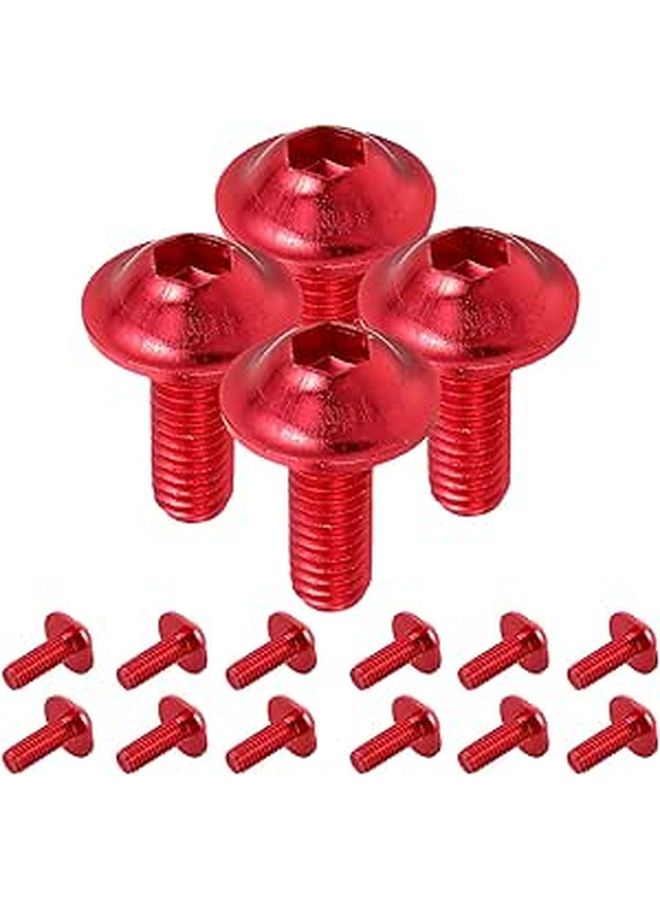 30 Pcs M5x16mm Crimson Motorcycle Windshield Bolts Fairing Fasteners Kit - Image 1