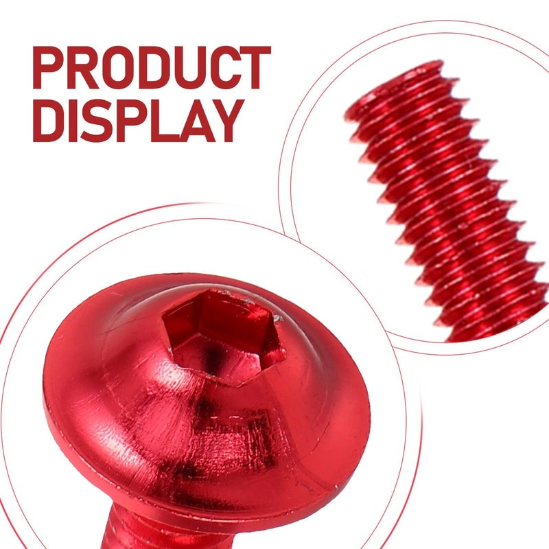 30 Pcs M5x16mm Crimson Motorcycle Windshield Bolts Fairing Fasteners Kit - Image 4