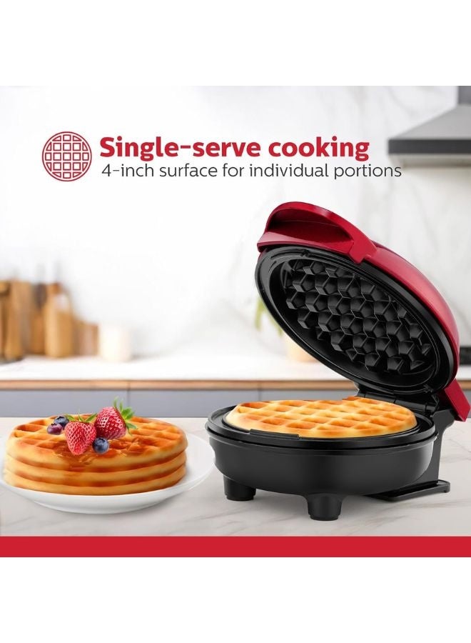 TodyJeyHo Non-Stick Waffle Maker, Metallic Red - 4-inch Waffles in Minutes - Image 2
