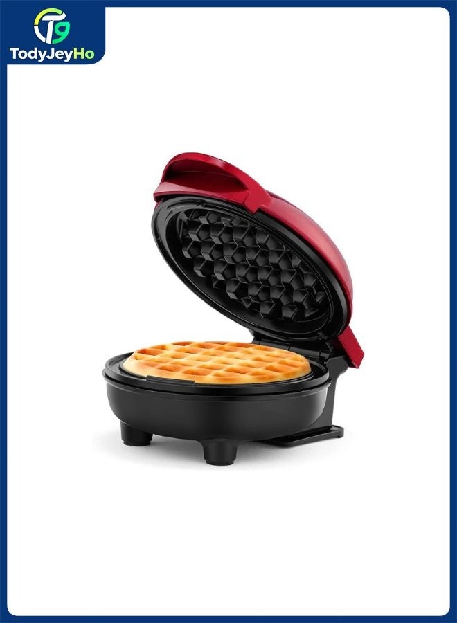 TodyJeyHo Non-Stick Waffle Maker, Metallic Red - 4-inch Waffles in Minutes - Image 1