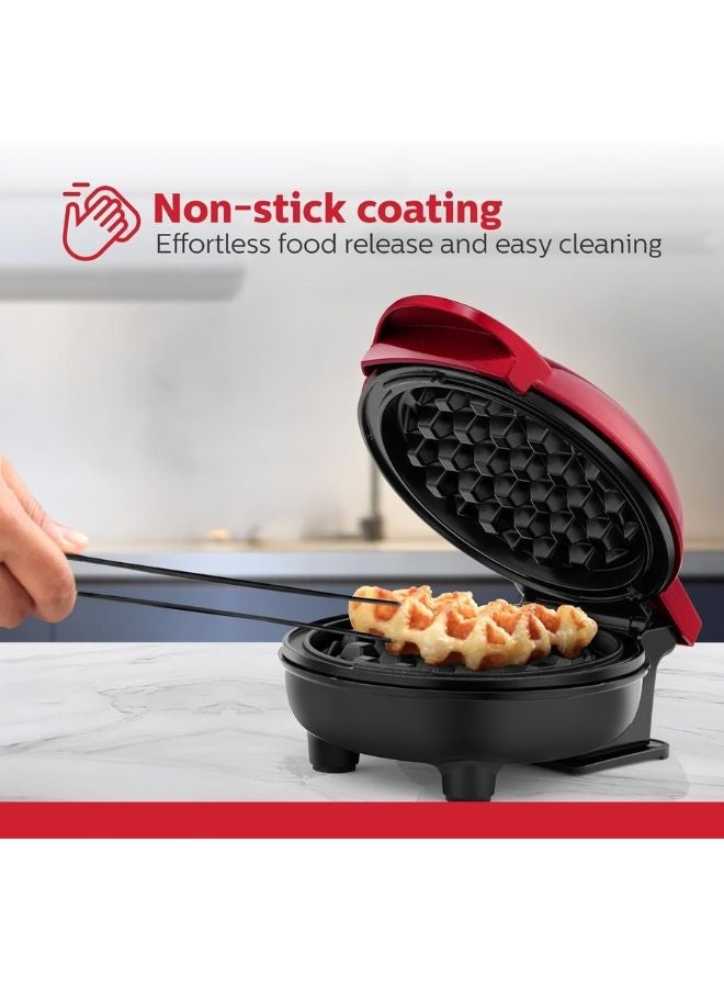 TodyJeyHo Non-Stick Waffle Maker, Metallic Red - 4-inch Waffles in Minutes - Image 3