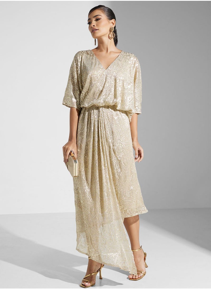 Golden Apple - V-Neck Shimmer Dress - Image 1