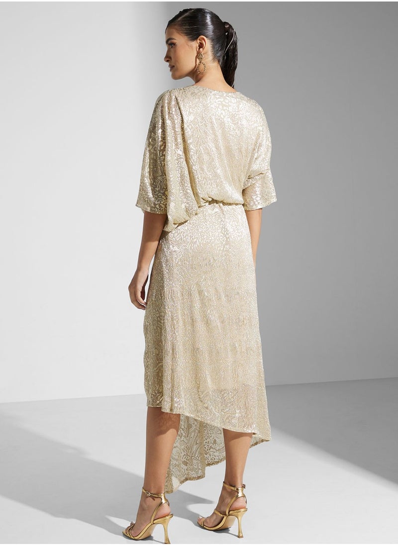 Golden Apple - V-Neck Shimmer Dress - Image 1