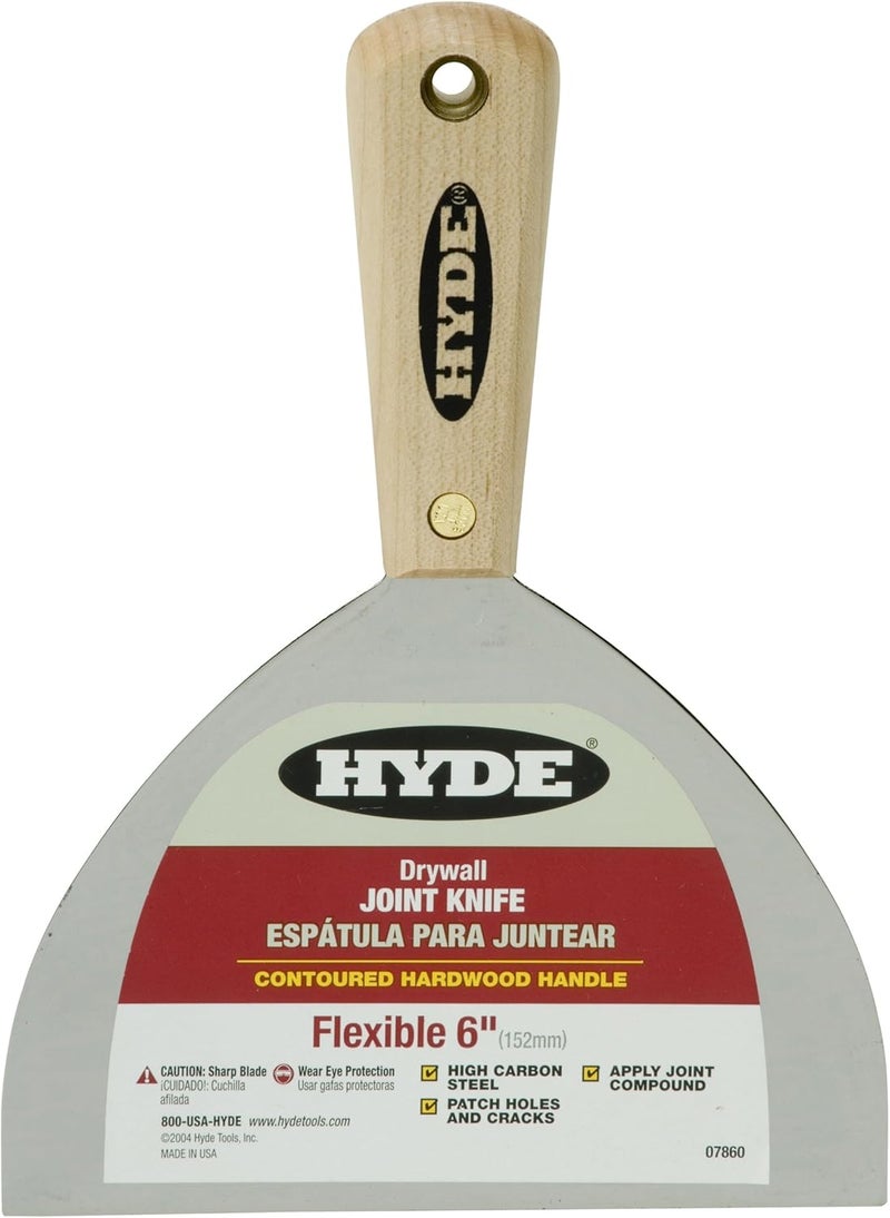 07860 Joint Knife, 6-inch Flexible, Hardwood Handle