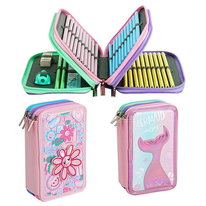 Large Capacity Solid Color Pencil Case 52 Colors Student Pen Bag School Stationery Pouch Durable Storage Bag for Art Drawing Painting Office School Supplies - Image 2