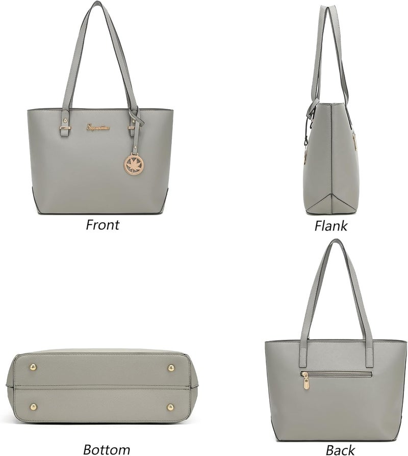 Soperwillton Handbags and Purses for Women Shoulder Tote Bags Top Handle Satchel Purse Set 5pcs - Image 2