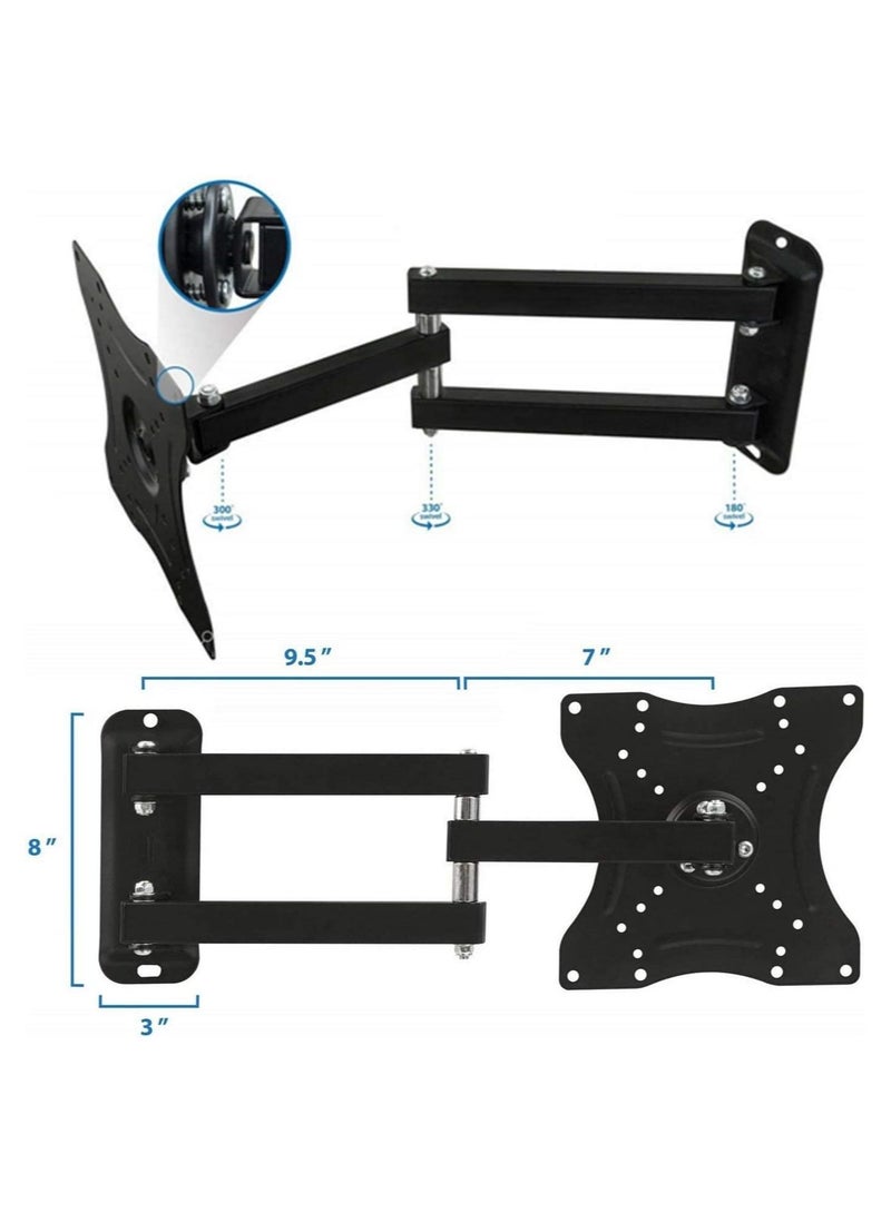 حامل جدار لشاشة LCD تلفاز مع حركة كاملة، قابل للتأرجح، الميل، والدوران، ذراع مفصلية قابلة للتعديل للزوايا لشاشات التلفاز المسطحة من 32 إلى 55 بوصة - Image 2