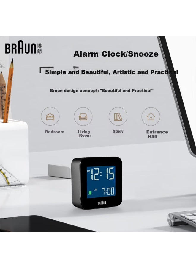Braun German Brand Imported Small Alarm Clock, Compact With Loud Volume, Powerful Awakening For Students, Electronic Clock With Night Light, Bedroom Bedside Clock, Gift For Friends, New Year Present - Image 4
