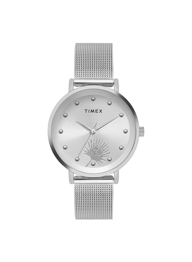 تيميكس ساعة TIMEX عقارب نسائية، بمينا مستدير ومقاومة للماء - Image 1