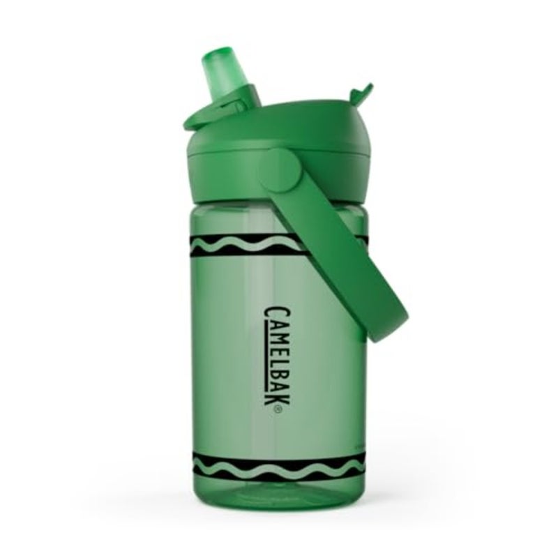 Crayola Flip Straw Water Bottle with Bite Valve, Tritan Renew Design for School and Everyday Use, 14oz - Image 2