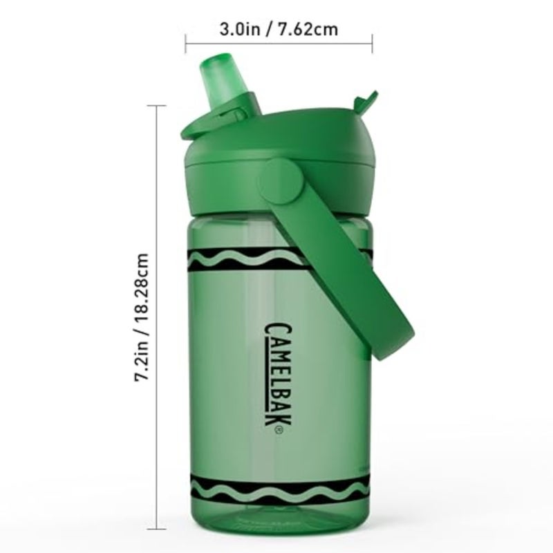 Crayola Flip Straw Water Bottle with Bite Valve, Tritan Renew Design for School and Everyday Use, 14oz - Image 3