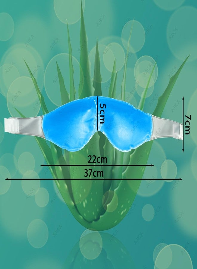 AJICA Aqua Ice Face & Eye Cooling Gel Mask and Aloe Vera Gel Mask Ice Pack for Face and Eye Patches Remove Dark Circles, Fatigue Cool Eyes Patch Pads Eye Care | Facial Skin Refresh Face Mask for Hot & Cold Therapy (Blue Eye Mask, Eye Mask) - Image 2